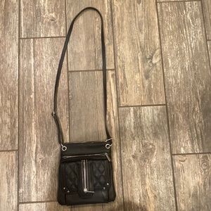 Women’s Black silver zippers crossbody bag